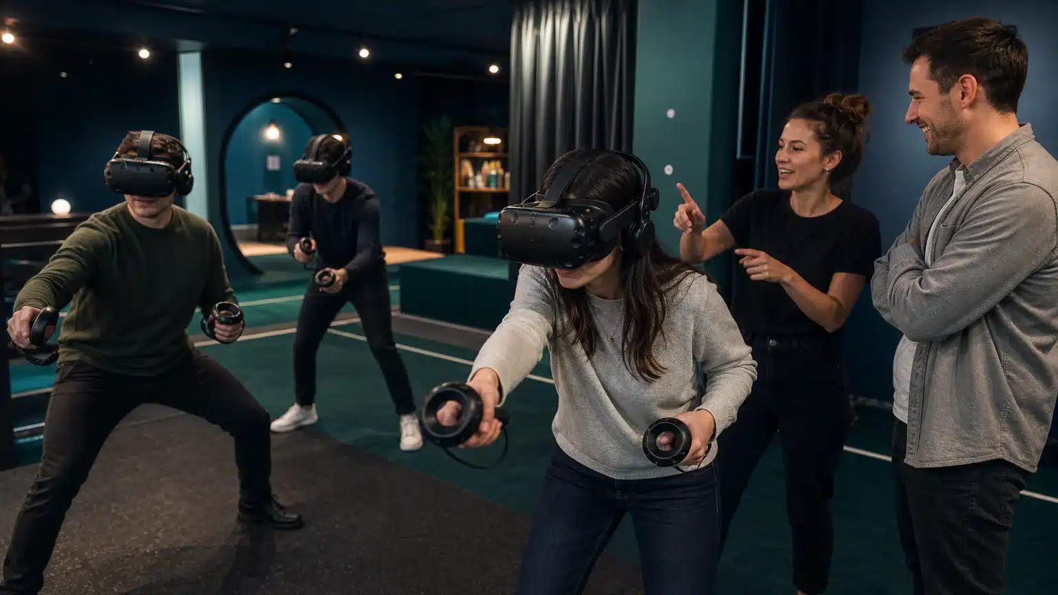 Équipe de collègues participant à une mission immersive de team building